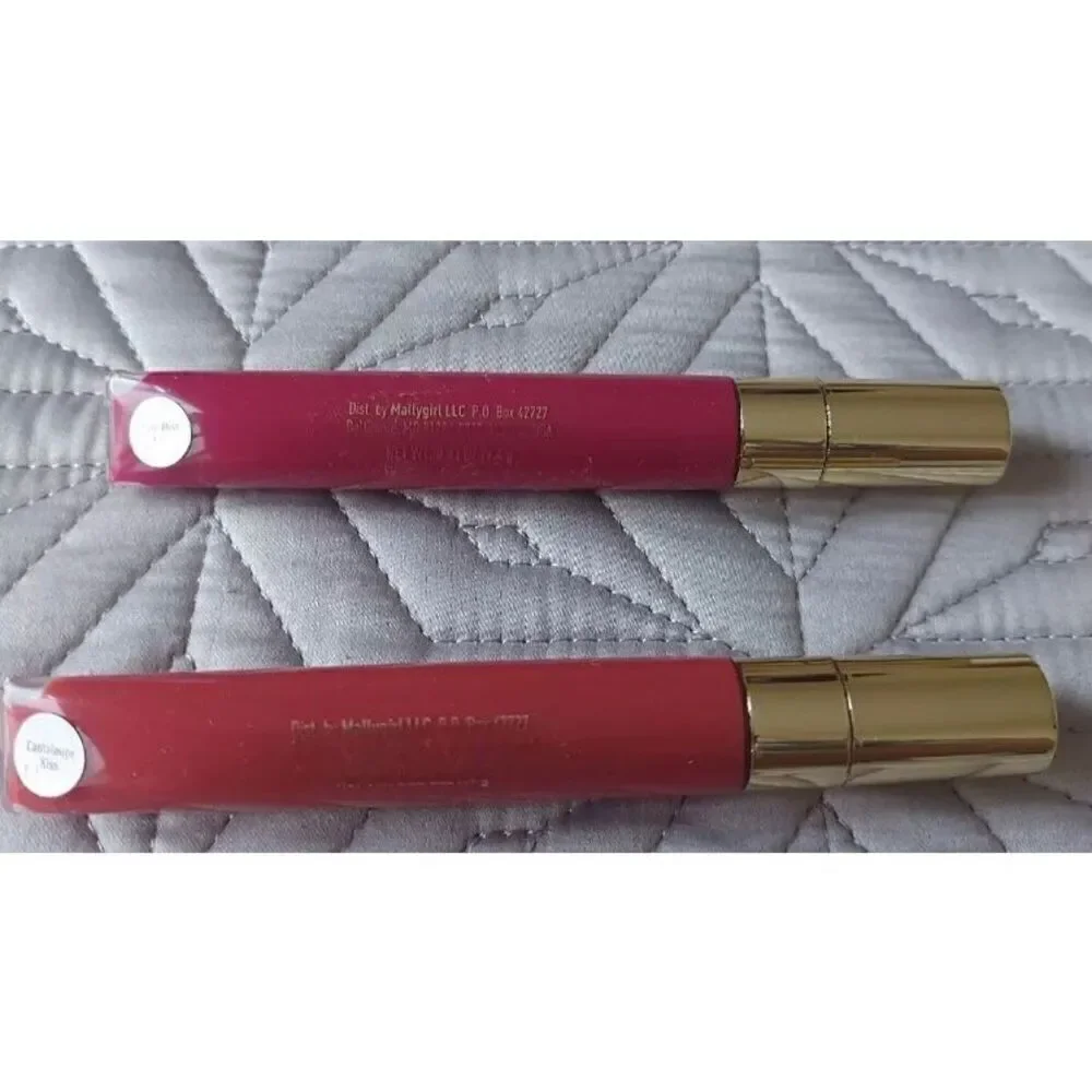 MALLY - NWT High Shine Liquid Lip Balm Duo in Peach & Hot Pink/2 Full-Size Tubes